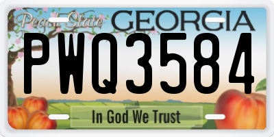 GA license plate PWQ3584