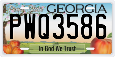GA license plate PWQ3586