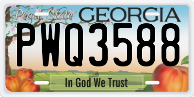 GA license plate PWQ3588