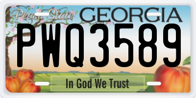 GA license plate PWQ3589