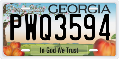 GA license plate PWQ3594