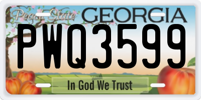 GA license plate PWQ3599