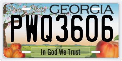 GA license plate PWQ3606