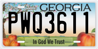 GA license plate PWQ3611
