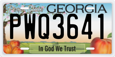 GA license plate PWQ3641