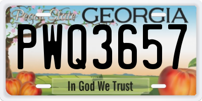 GA license plate PWQ3657
