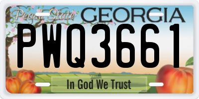 GA license plate PWQ3661