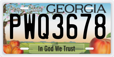 GA license plate PWQ3678