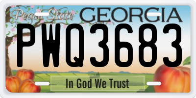 GA license plate PWQ3683