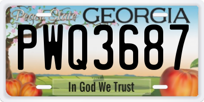 GA license plate PWQ3687