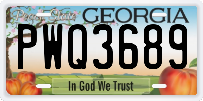 GA license plate PWQ3689