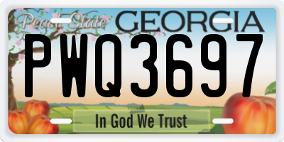 GA license plate PWQ3697