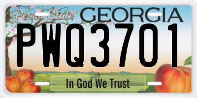 GA license plate PWQ3701