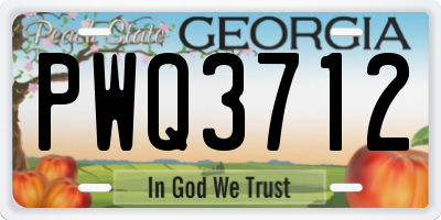 GA license plate PWQ3712