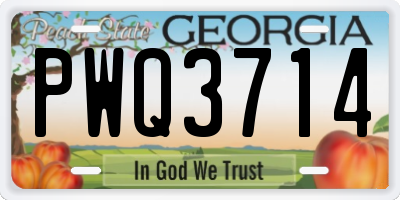 GA license plate PWQ3714