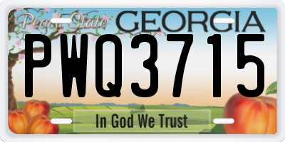 GA license plate PWQ3715