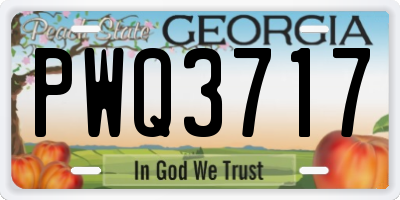 GA license plate PWQ3717