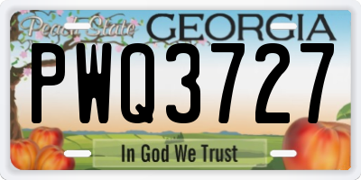 GA license plate PWQ3727