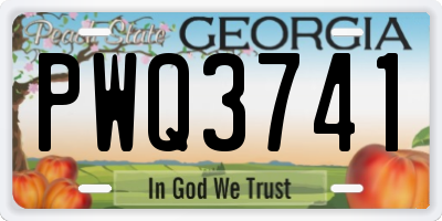 GA license plate PWQ3741