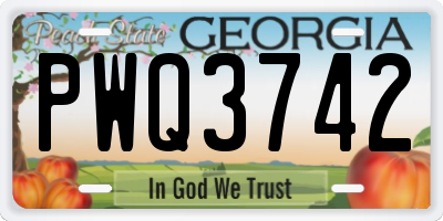 GA license plate PWQ3742