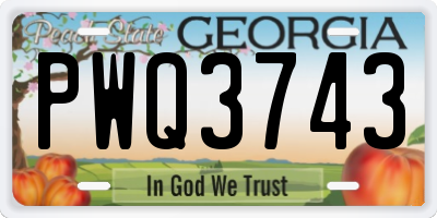 GA license plate PWQ3743