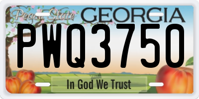 GA license plate PWQ3750