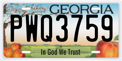 GA license plate PWQ3759