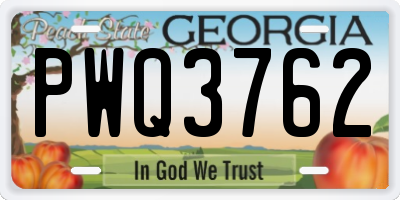 GA license plate PWQ3762