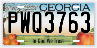 GA license plate PWQ3763