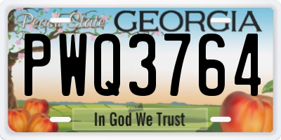 GA license plate PWQ3764