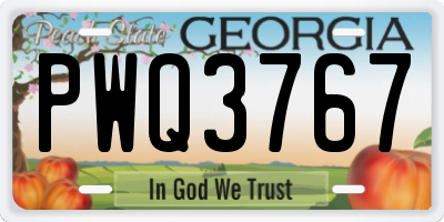 GA license plate PWQ3767