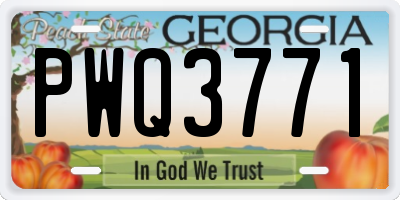 GA license plate PWQ3771