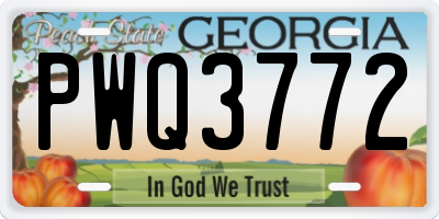 GA license plate PWQ3772