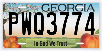 GA license plate PWQ3774