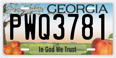 GA license plate PWQ3781
