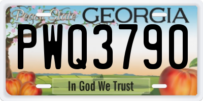 GA license plate PWQ3790