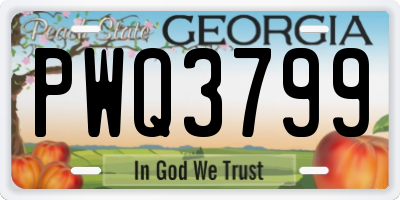 GA license plate PWQ3799