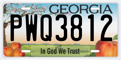 GA license plate PWQ3812
