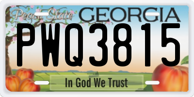 GA license plate PWQ3815