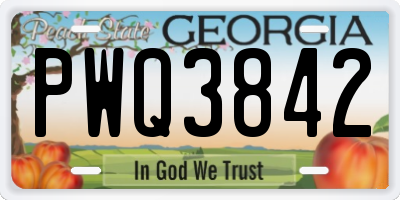 GA license plate PWQ3842