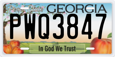 GA license plate PWQ3847