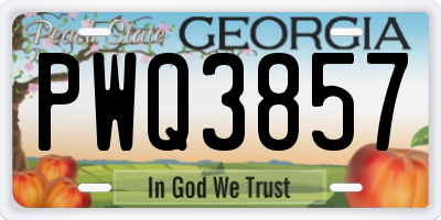 GA license plate PWQ3857