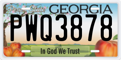 GA license plate PWQ3878