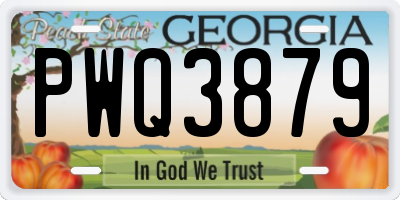 GA license plate PWQ3879