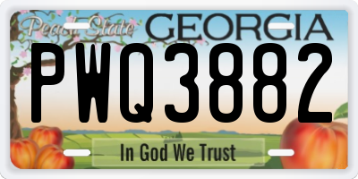 GA license plate PWQ3882