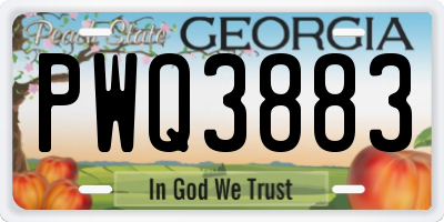 GA license plate PWQ3883