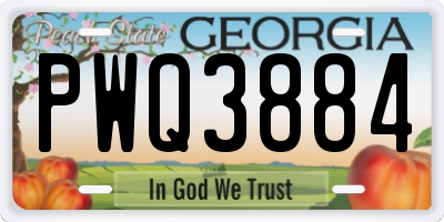 GA license plate PWQ3884