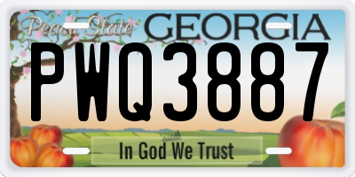 GA license plate PWQ3887