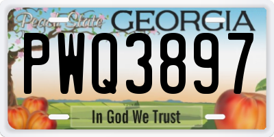 GA license plate PWQ3897