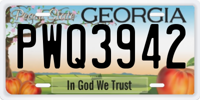 GA license plate PWQ3942